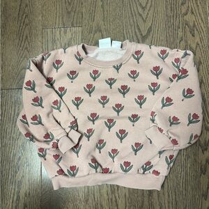 Zara Rose Pink Tulip Crewneck Sweater size 5